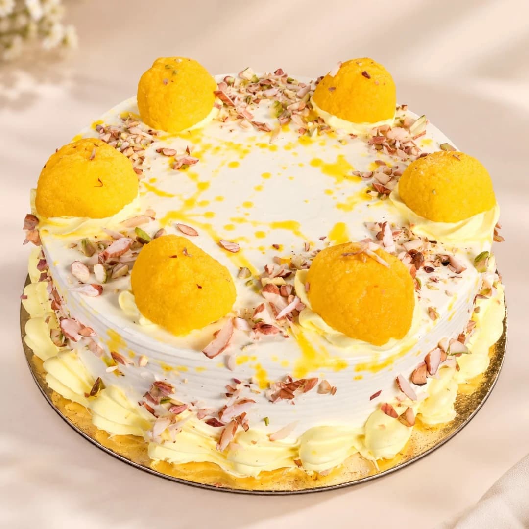 Almond Rasgulla Cake
