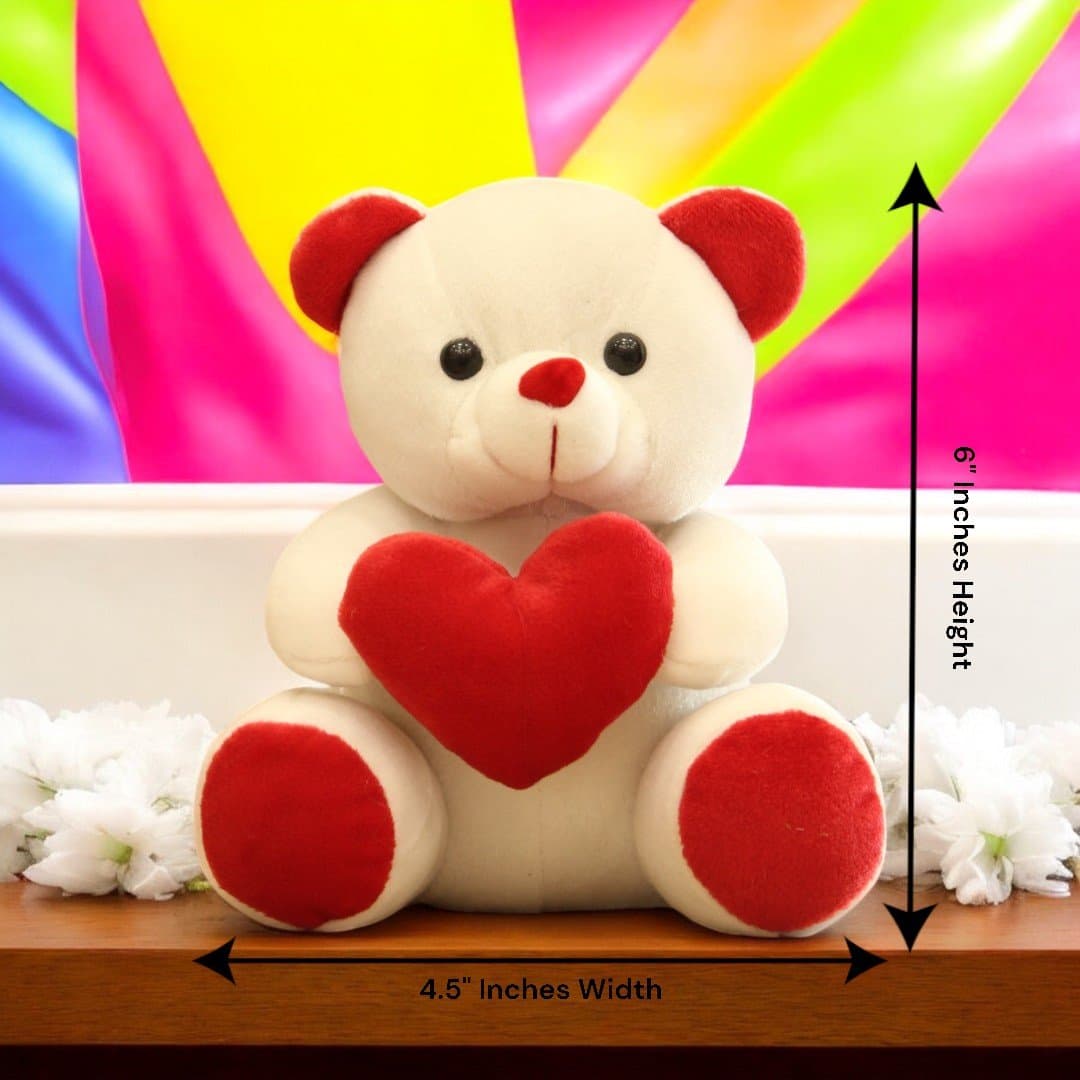 BetterGiftFlowers adorable heart teddy with Ferrero Rocher chocolates and red rose bouquet.