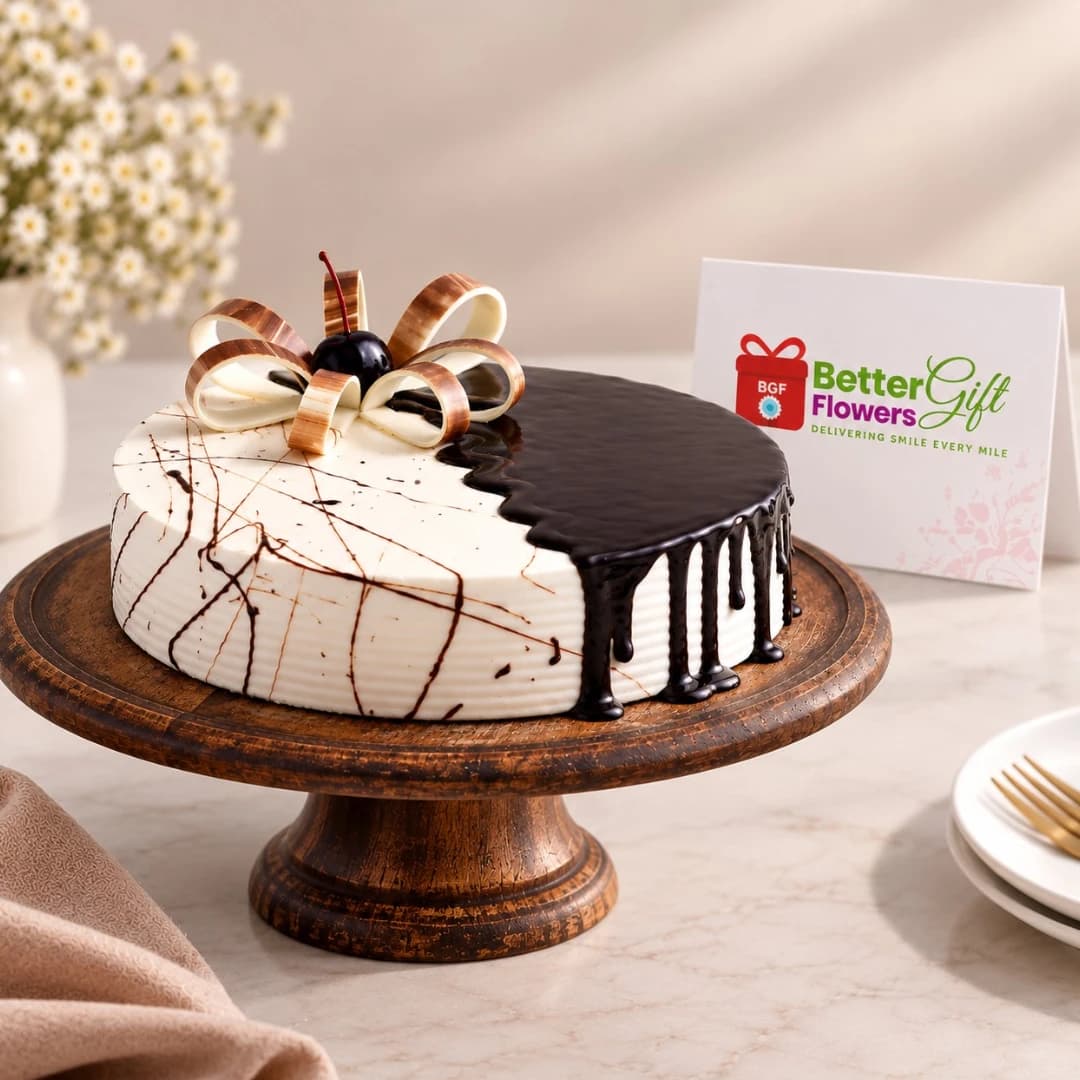 Half Chocolate Half Vanilla Cake