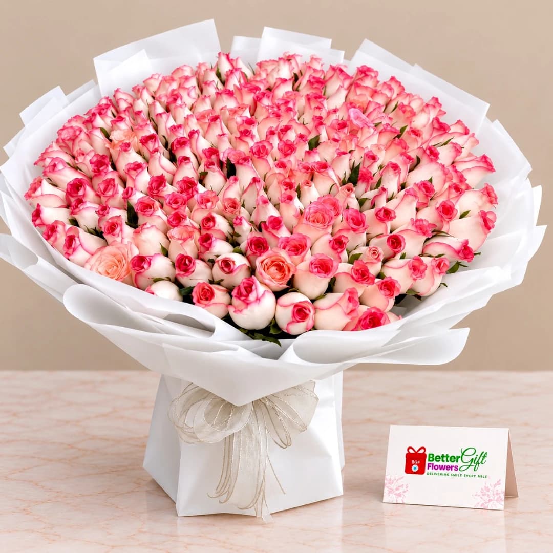 Luxury 200 Pink Roses Bouquet