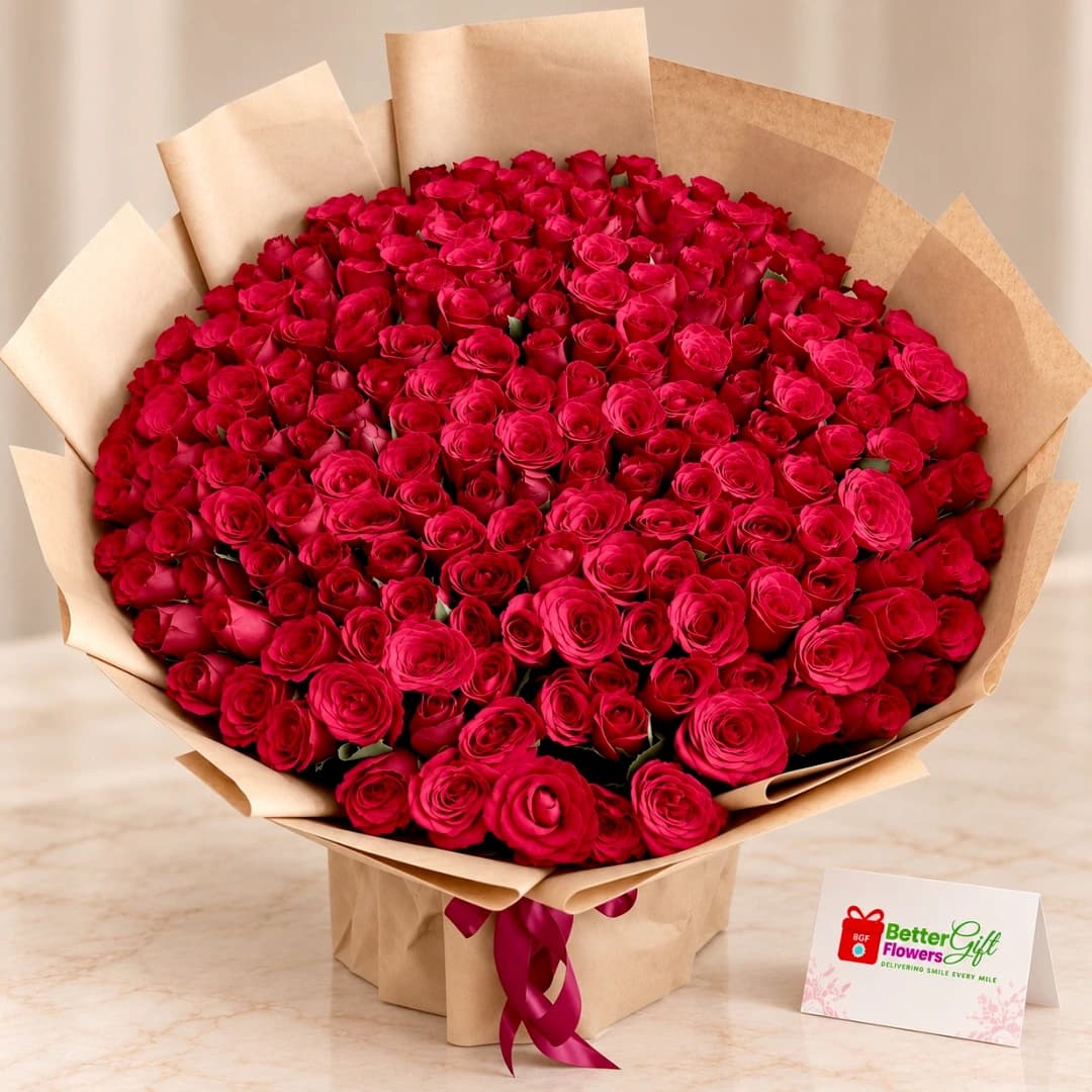 Luxury 200 Red Roses Bouquet