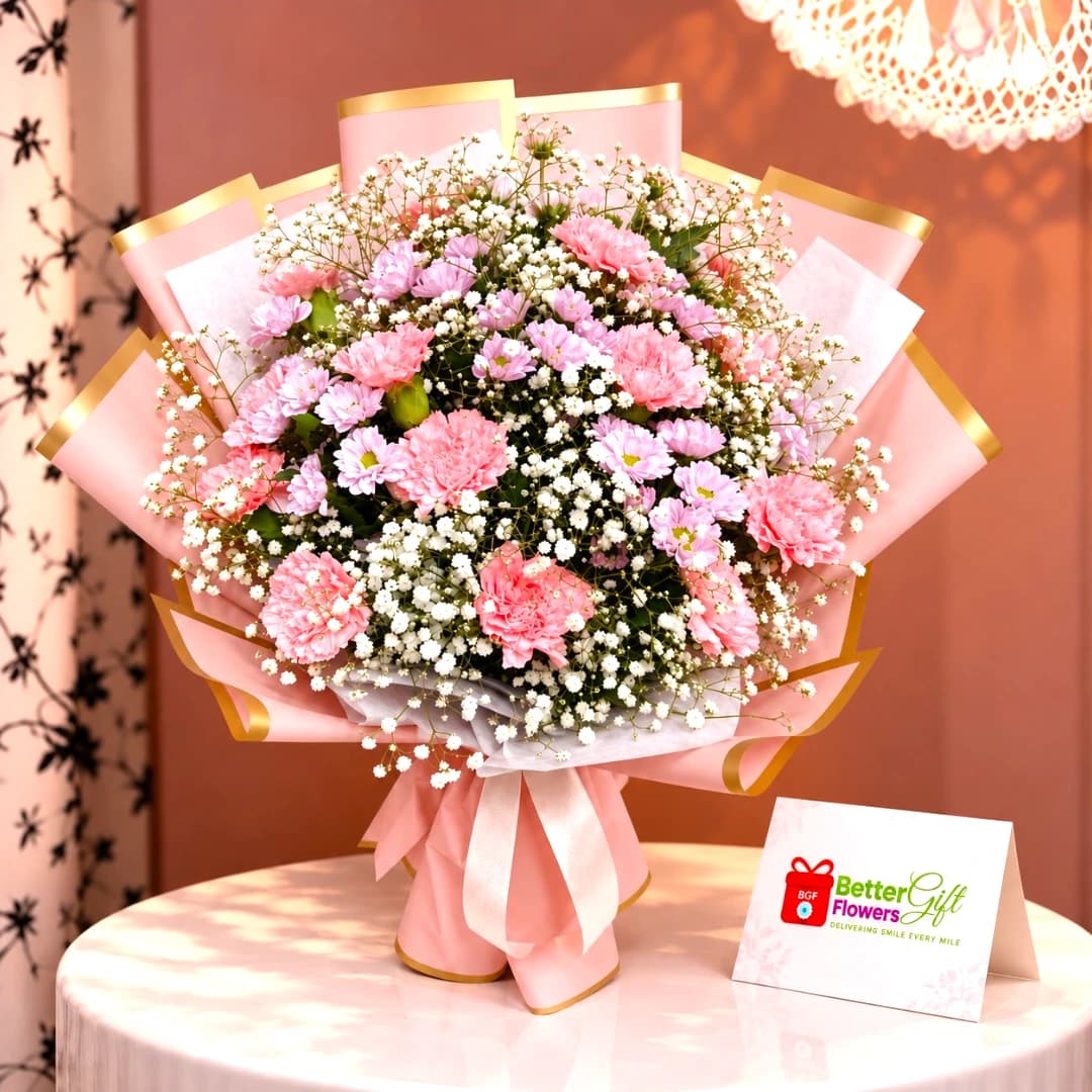 Pink & Lavender Carnation Bouquet