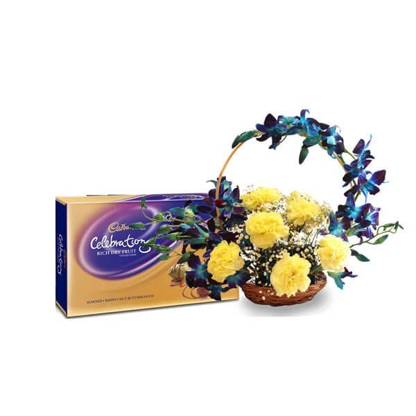 send flower basket and chocolates online
