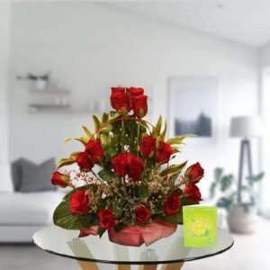 red roses arrangement