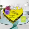 heart shape mango cake