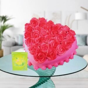 Heart Shape Rose Cake