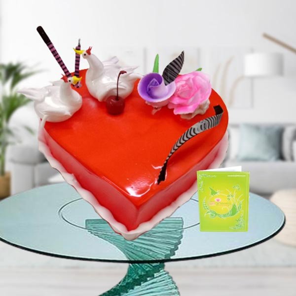 Strawberry Heart shape cake