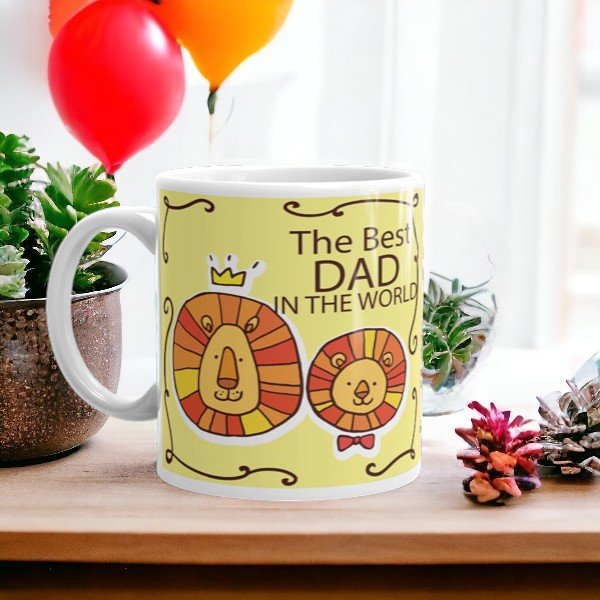 Father's Day Lion And Cub Mug gift