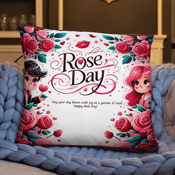 rose day cushion
