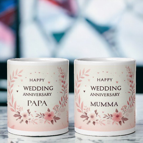 happy anniversary mumma papa mug combo
