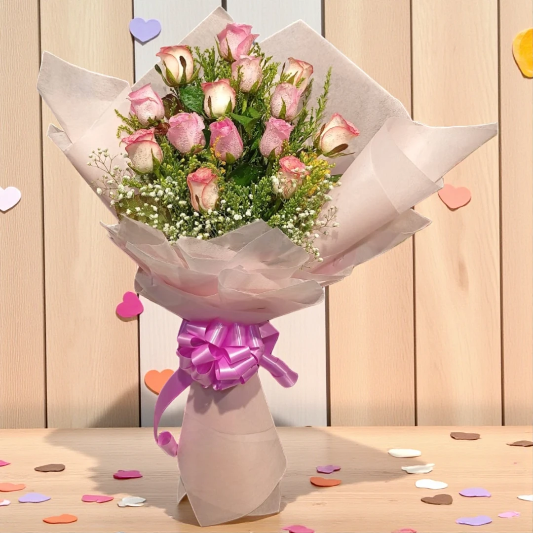 beautiful pink white roses bouquet for gifting by Better Gift Flowers™